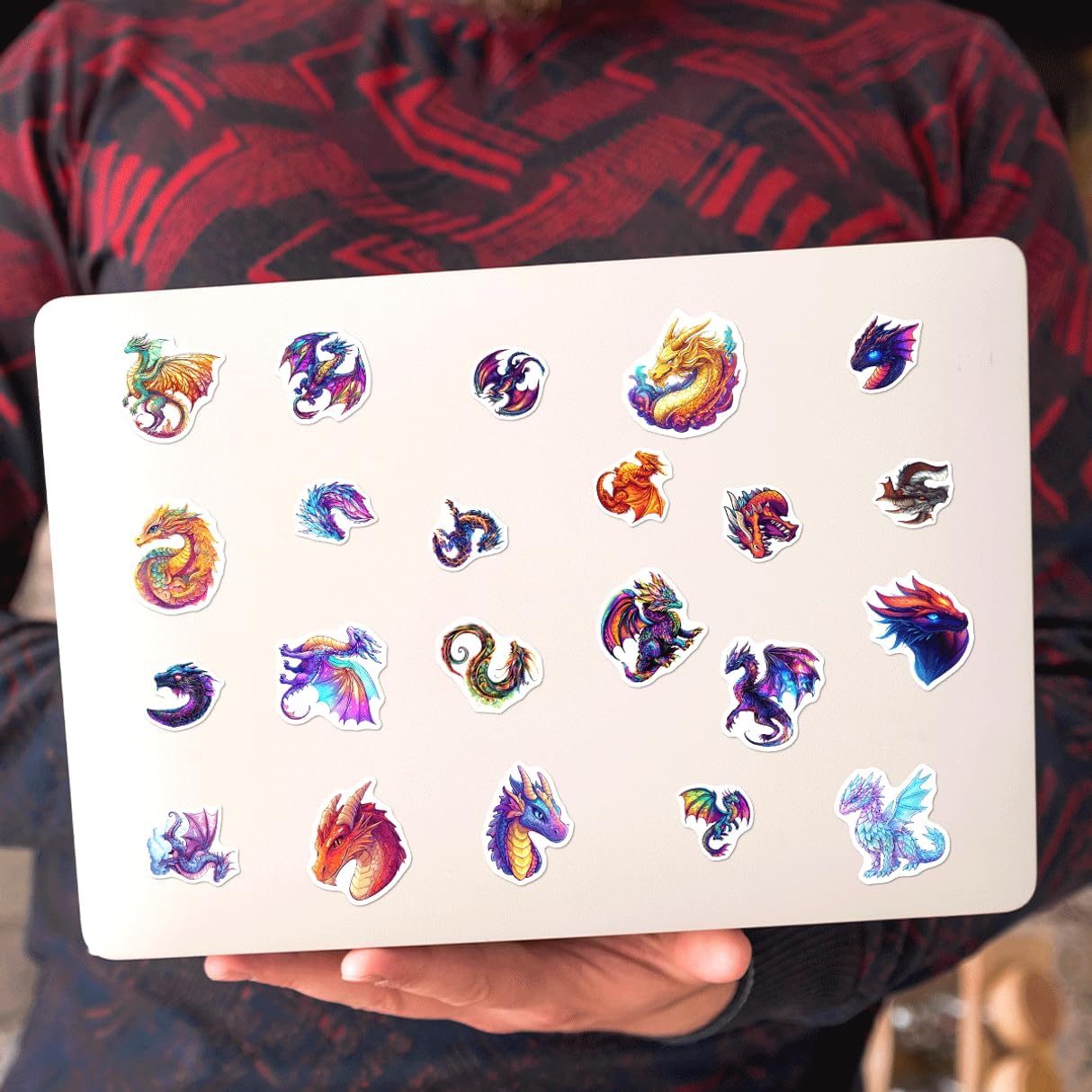 Colorful Fantasy Dragon Stickers Pack 108Pcs Vinyl Waterproof for Kids Teens Dungeons and Dragons Fans Party Supplies Scrapbooking Laptop Water Bottle Decoration Car Motorcycle