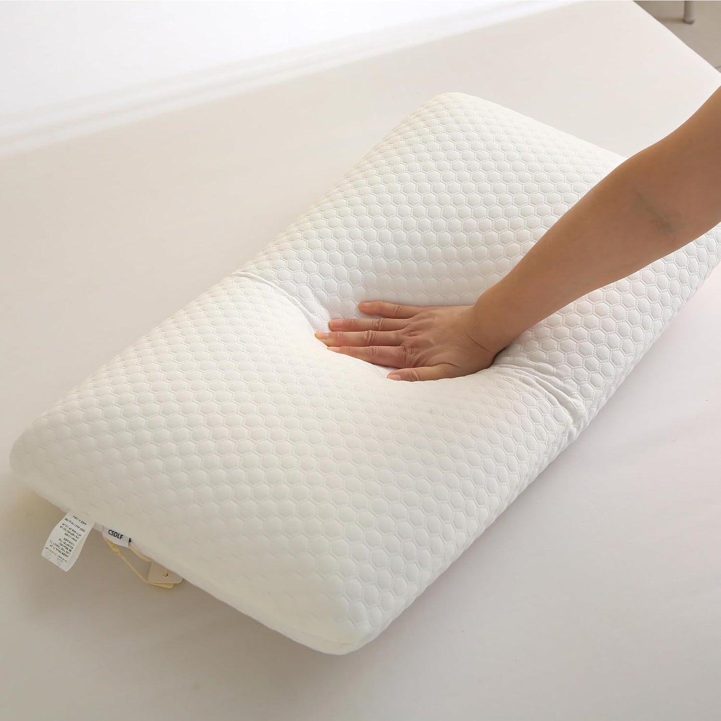 Memory Foam Bed Pillows, Pillow for Side and Back Sleeper, Pillow for Neck Pain Relief, Washable Removable Cover, Soft, White (Queen)