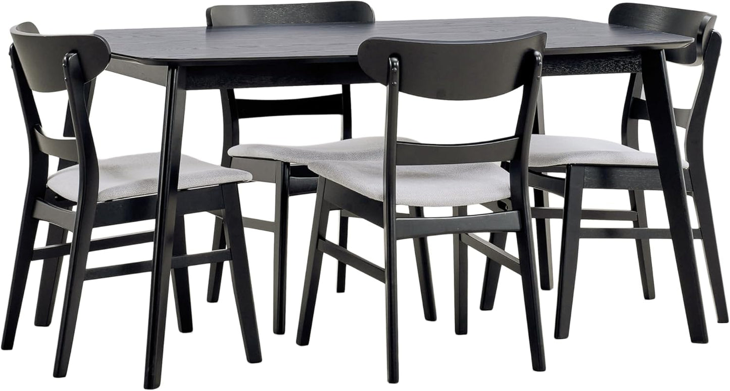 Christopher Knight Home Bryner Dining Set, 19.6 "W x 20.6 "D x 30.8 "H, Black + Light Gray