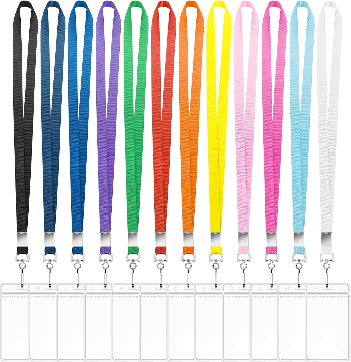 96 Pack Lanyards for ID Badges Cruise Lanyard for Ship Cards with Waterproof ID Badge Holder Cruise Essentials 2025 (12 Colors)