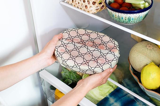 SUPERBEE Beeswax Wrap for Food, Set of 3 Bees Wax Wraps, Reusable Bees Wrap Paper for Wrapping Vegetables & Cheese, Bowl Covers and Sandwich Wrapping Paper, Beeswax Food Wraps - Classic