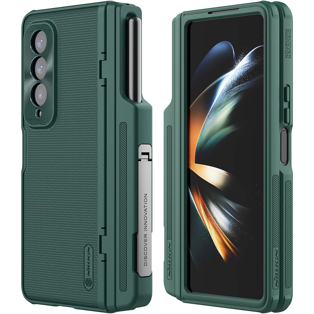 Nillkin Upgraded Case For Samsung Galaxy Z Fold 4 With S Pen Holder & Bump Texture Design [Creative Hinge Protection][Hidden Kic