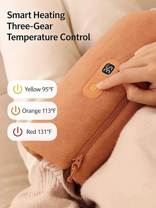 Hand Warmers Rechargeable 10000mAh Electric Heated Gloves Power Bank Portable Handwarmers Pouch Double-Sided Multi-use Heating Muff for Women, Camping Xmas Gifts, Men, Kids, Hunting