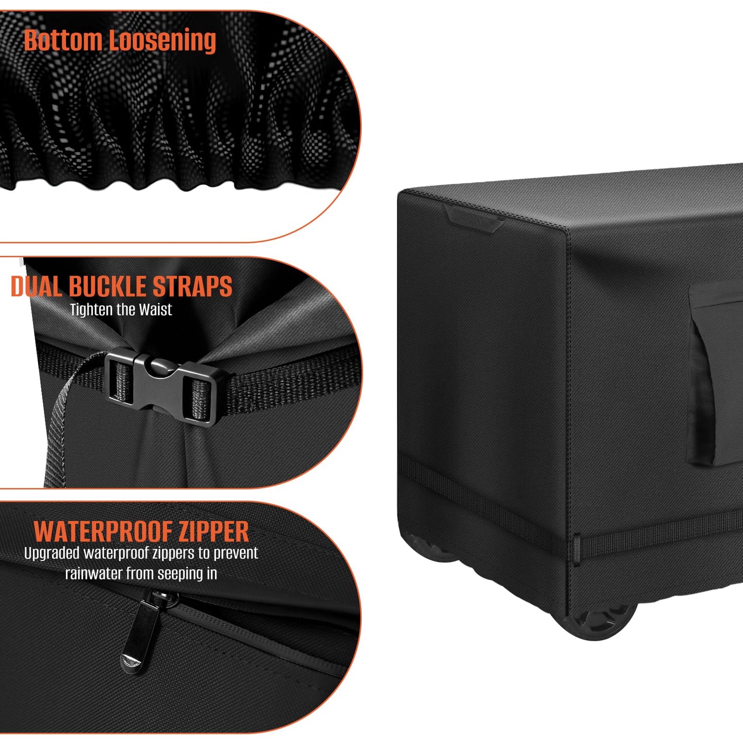 Cooler Cover for 45/65 Cooler, Kovshuiwe Heavy Duty Waterproof Ice Chest Cover, Ice Box Covers, Heavy Duty 420D Oxford Fabric, 31.5”(L) x 21.2”(D) x 20”(H)