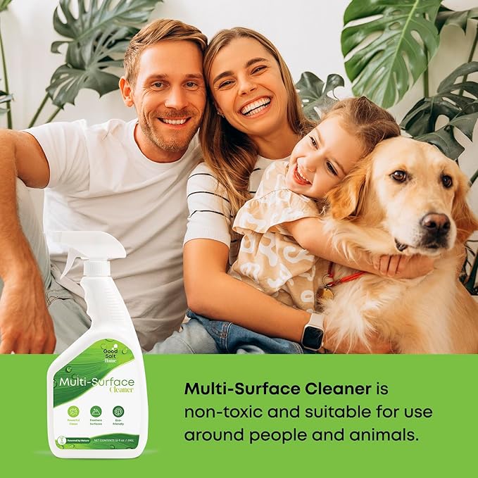 Good Salt Home Multi-Surface Cleaner, Everyday Surface Spray for Home and Workspaces, Continuous Cleaning Action, Made in the USA, 32 Ounce Bottle