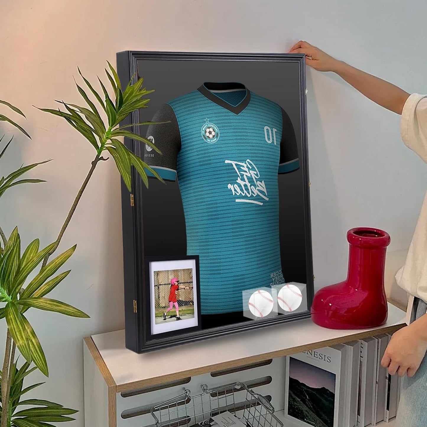 CDEN XL Jersey Frame, Jersey Frame Display Case, Extra Large Jersey Frame, with 98% UV Protection, Hangers, Jersey Display case, Shadow Box, with Baseball Case (1-Pack)