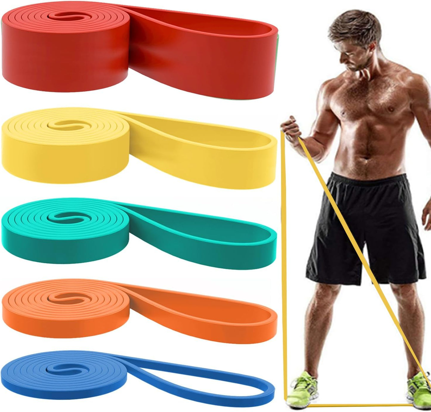 Resistance Bands, Pull Up Assist Bands - Workout Bands, Eexercise Bands for Working Out, Fitness, Training, Physical Therapy for Men Women