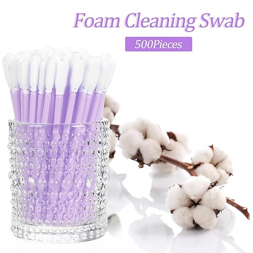 Chinco 200 Pieces Foam Swab Sponge Swab Foam Tips Sponge Stick for Inkjet Printer Print Head Camera Optical Lens Optical Equipment(Light Purple,3.66 Inch)