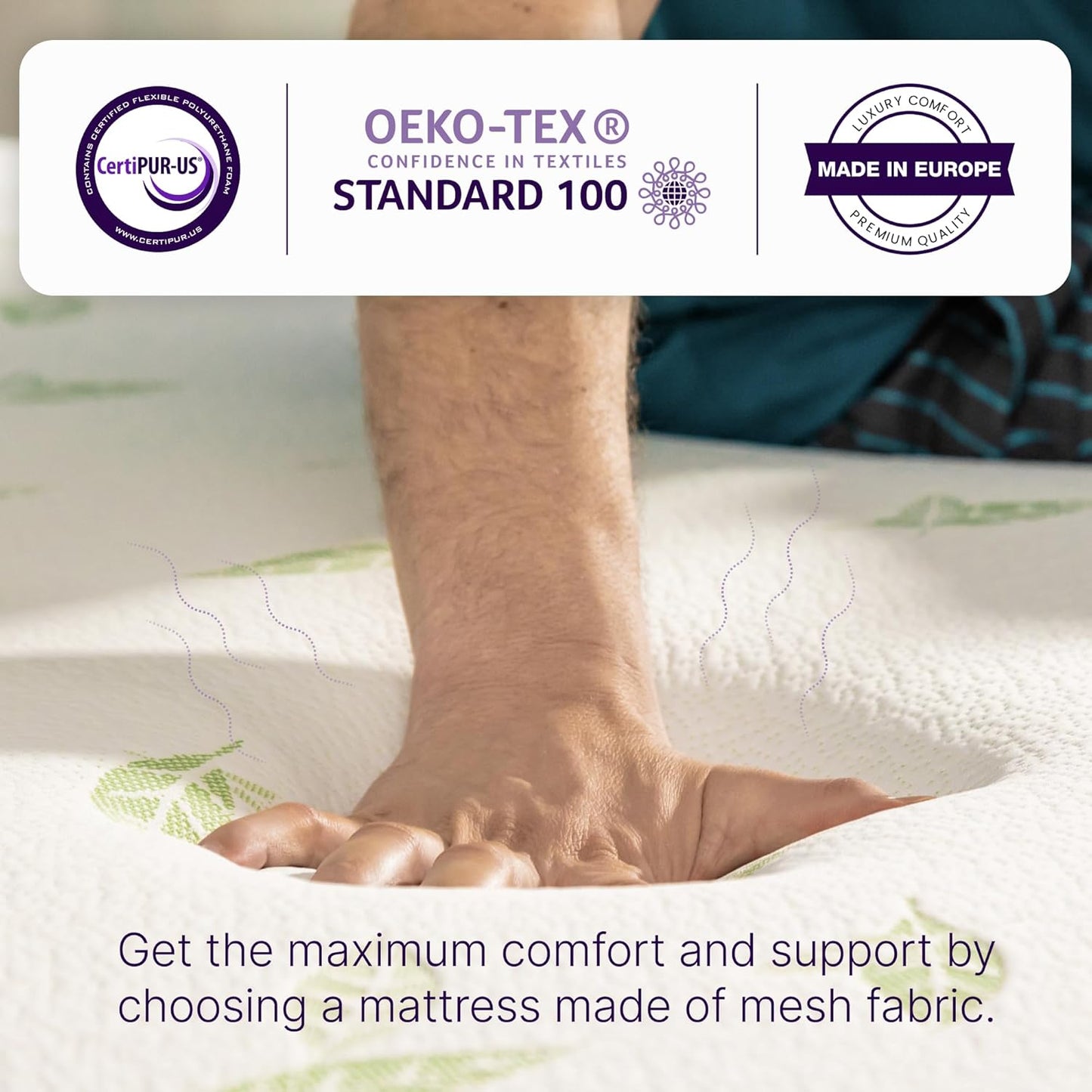 NapQueen Twin Size, 10 Inch Anula Green Tea Infused Memory Foam Mattress, Bed in a Box, CertiPUR-US Certified Mattress