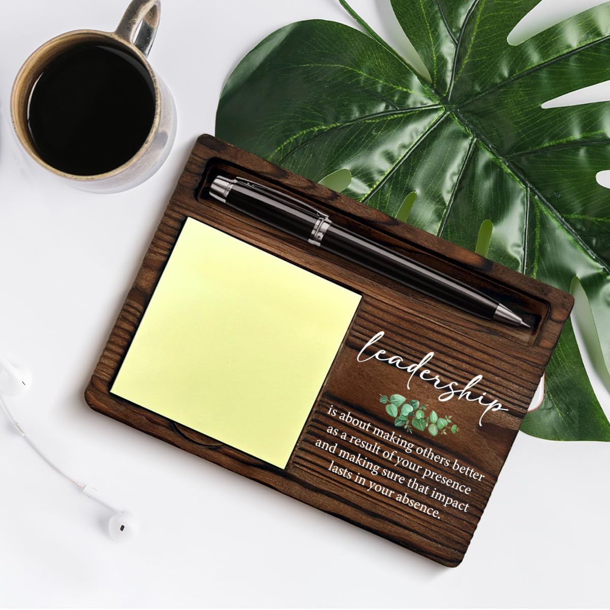 Leadership Gifts for Women Men, Gifts for Leader Boss Mentor Supervisor Coworker, Leadership Sticky Note Holder Office Decor Bosses Day Gift Ideas