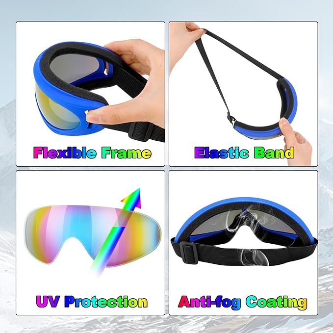 Ski Goggles, Snowboard Goggles for Men Women Kids, Skiing Snowboard Motorcycle Glasses for Adult Youth