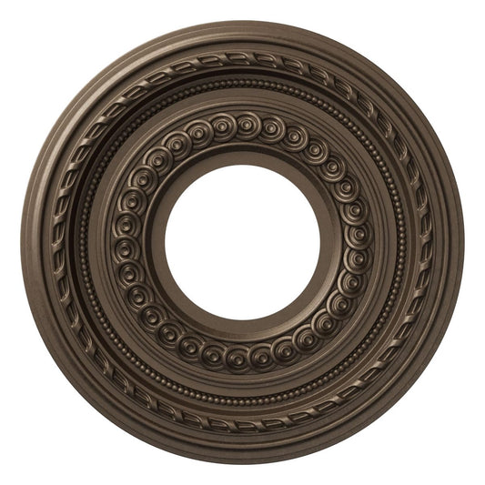 Ekena Millwork 10Od X 3 1/2Id X 3/4P Cole Thermoformed Pvc Ceiling Medallion (Fits Canopies Up To 4 1/4), Ultracover Satin Londo
