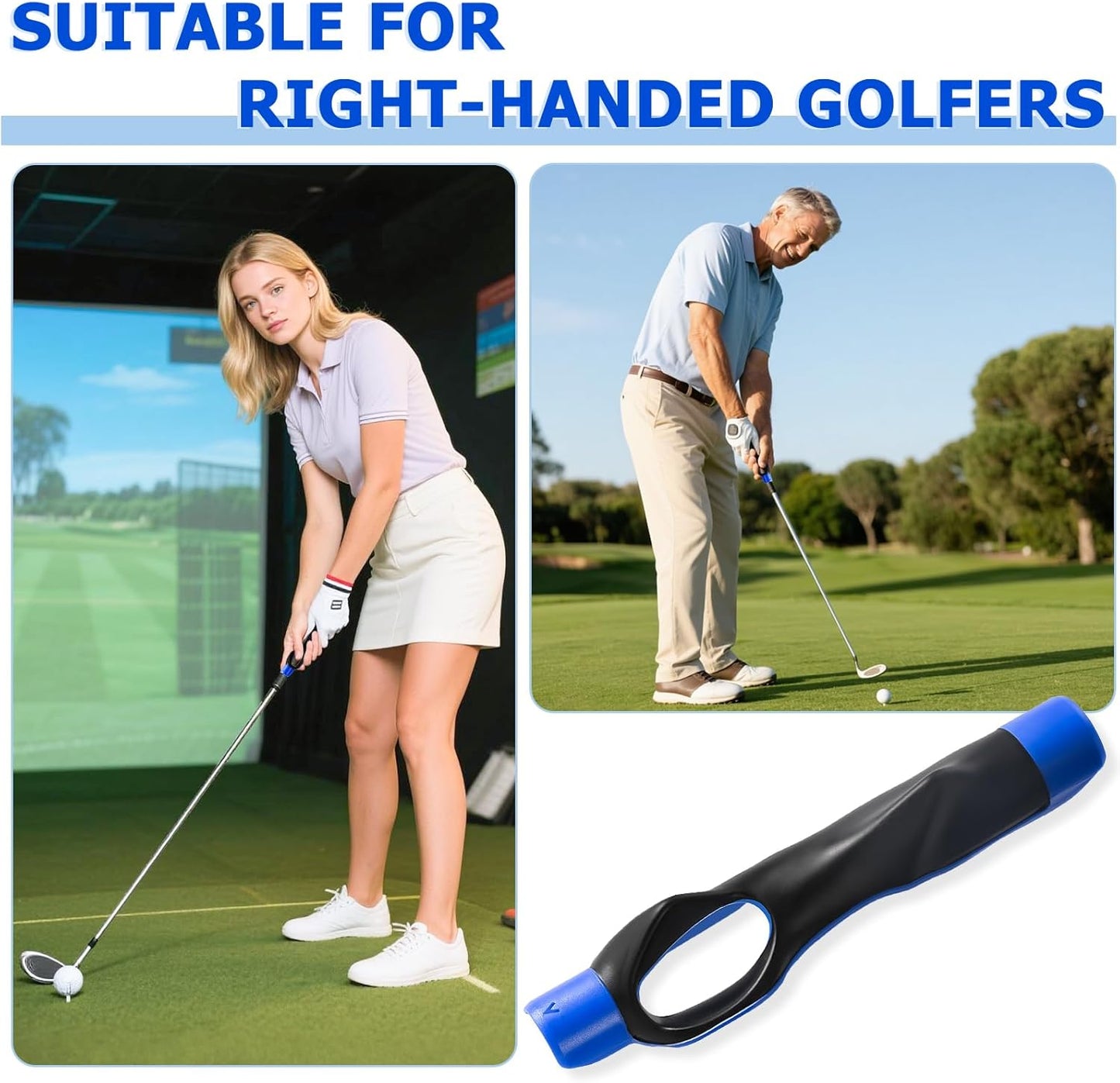 Golf Grip Trainer Right Hand for Women, for Man,for Lady, for Kids, Golf Training aids -Anti-Slip Golf Club Grips, Corrects Hand Position & Builds Muscle Memory for Clubs, Fits Most Golf Grips