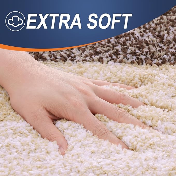 OLANLY Bathroom Rugs Mat 40x32, Extra Soft Absorbent Microfiber Bath Rugs, Rubber Backing, Quick Dry, Machine Washable Bath Mats for Bathroom Floor, Tub and Shower, Home Decor Accessories, Brown