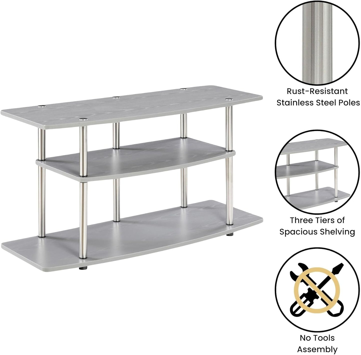 Convenience Concepts Designs2Go TV Stand, Gray