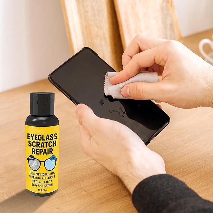 Glasses Lens Scratch Remover, Eyeglass Scratch Remover, Eyeglass Cleaner Spray, Sunglasses Cleaning Kit for Camera/Mirror/Windshield/Stove
