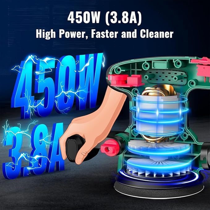 HYCHIKA Heat Gun,Orbital Sander 3.8Amp 450W,6.2A Mini Circular Saw,Reciprocating Saw,180W Rotary Tool,50W LED Work Light,6-Tool Power Tool Combo Kit