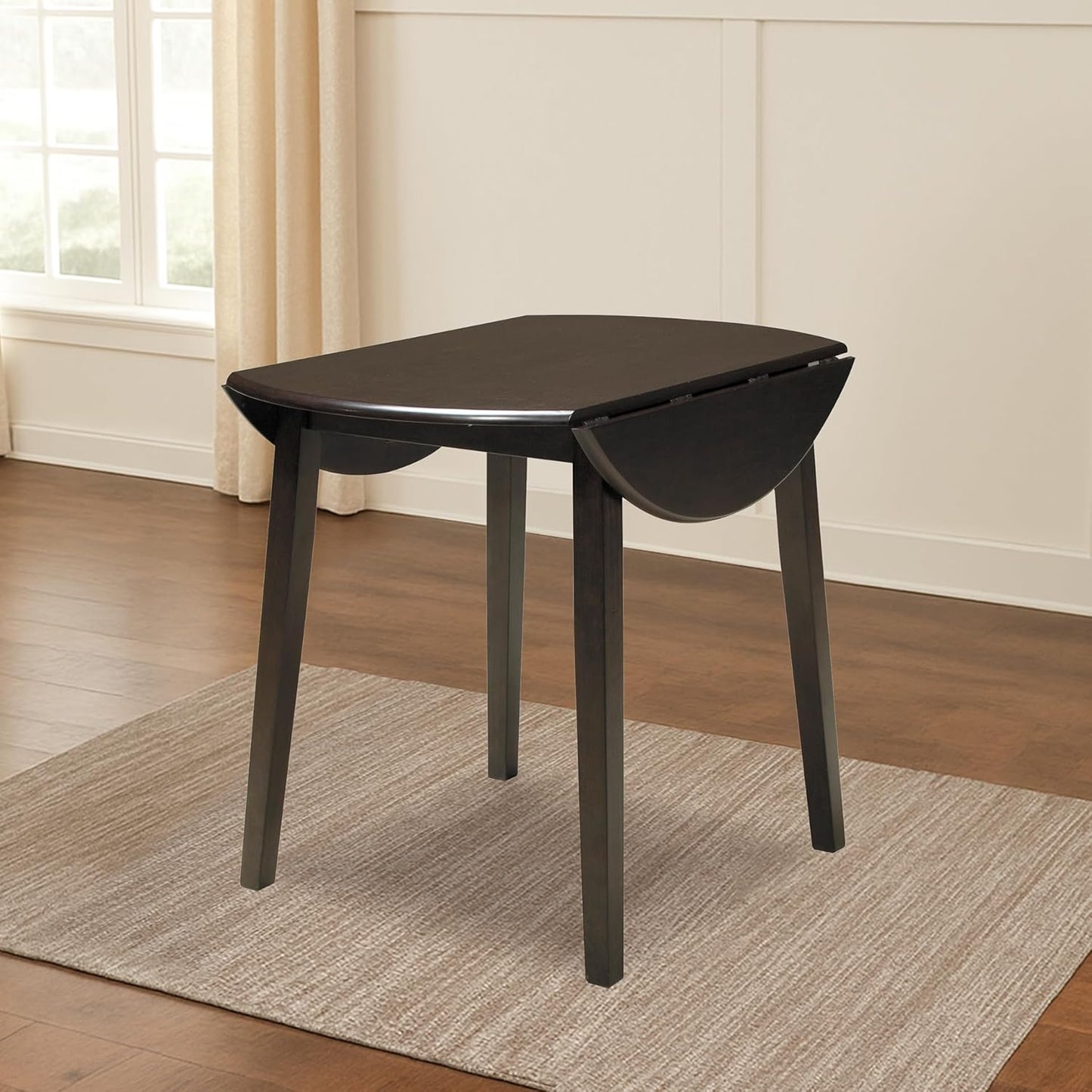 Signature Design by Ashley Hammis Round Dining Room Drop Leaf Table, Dark Brown