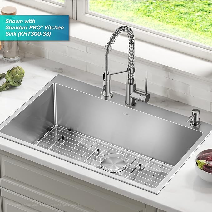 KRAUS Kitchen Soap and Lotion Dispenser in Stainless Steel, KSD-54SS