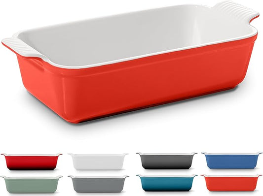 Signature Stoneware Loaf Pan | Non-Stick for Perfect Baking and Bread Making | 1lb Loaf Pan [Passion Red]