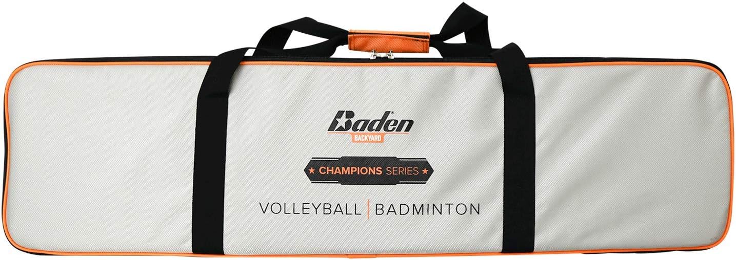 Baden Champions Volleyball/Badminton Portable Combo Set, 4 Raquets + 3 Birdies + Boundary + Volleyball + Pump + Carry Bag