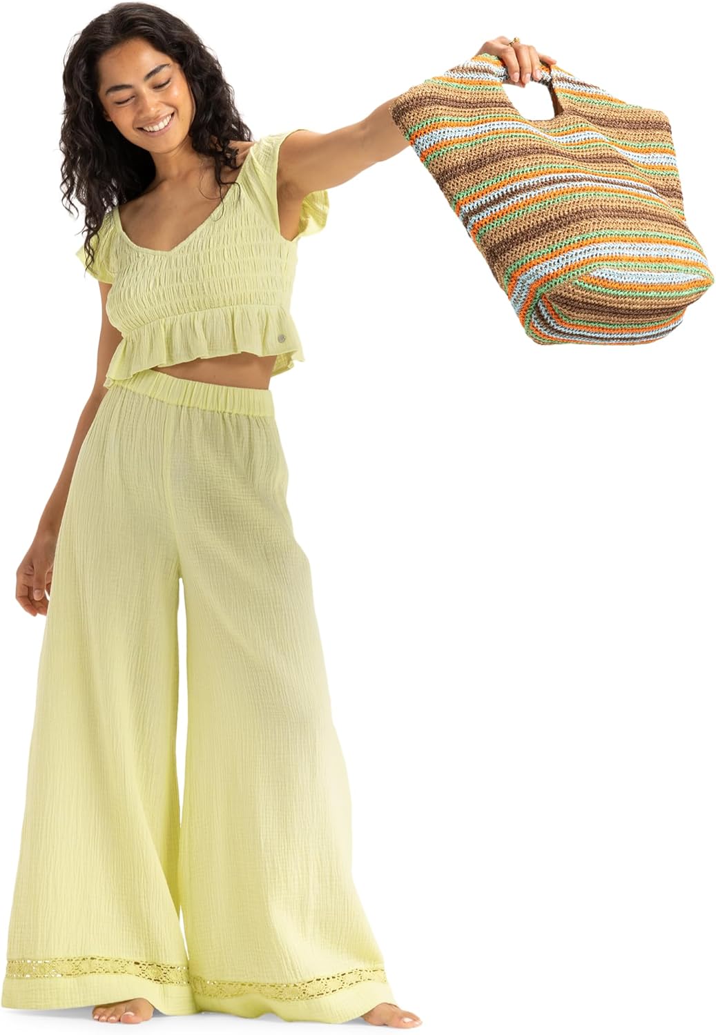 Roxy Women's Beach Tote Bag | Travel | Vacation | Straw | Lightweight | Breathable