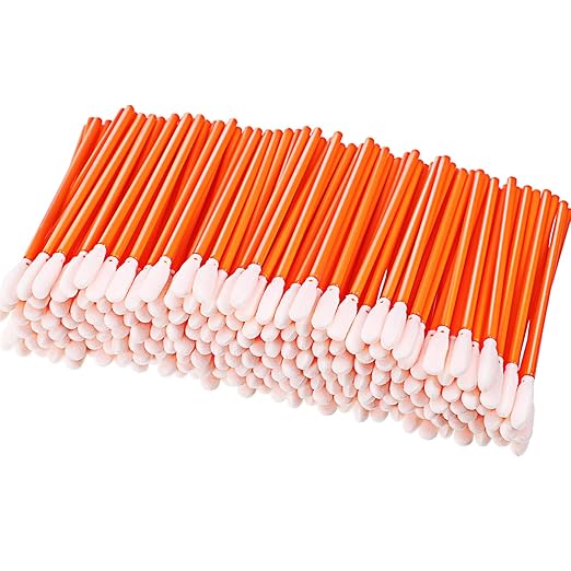 Chinco 200 Pieces Foam Swab Sponge Swab Foam Tips Sponge Stick for Inkjet Printer Print Head Camera Optical Lens Optical Equipment(Orange,3.66 Inch)