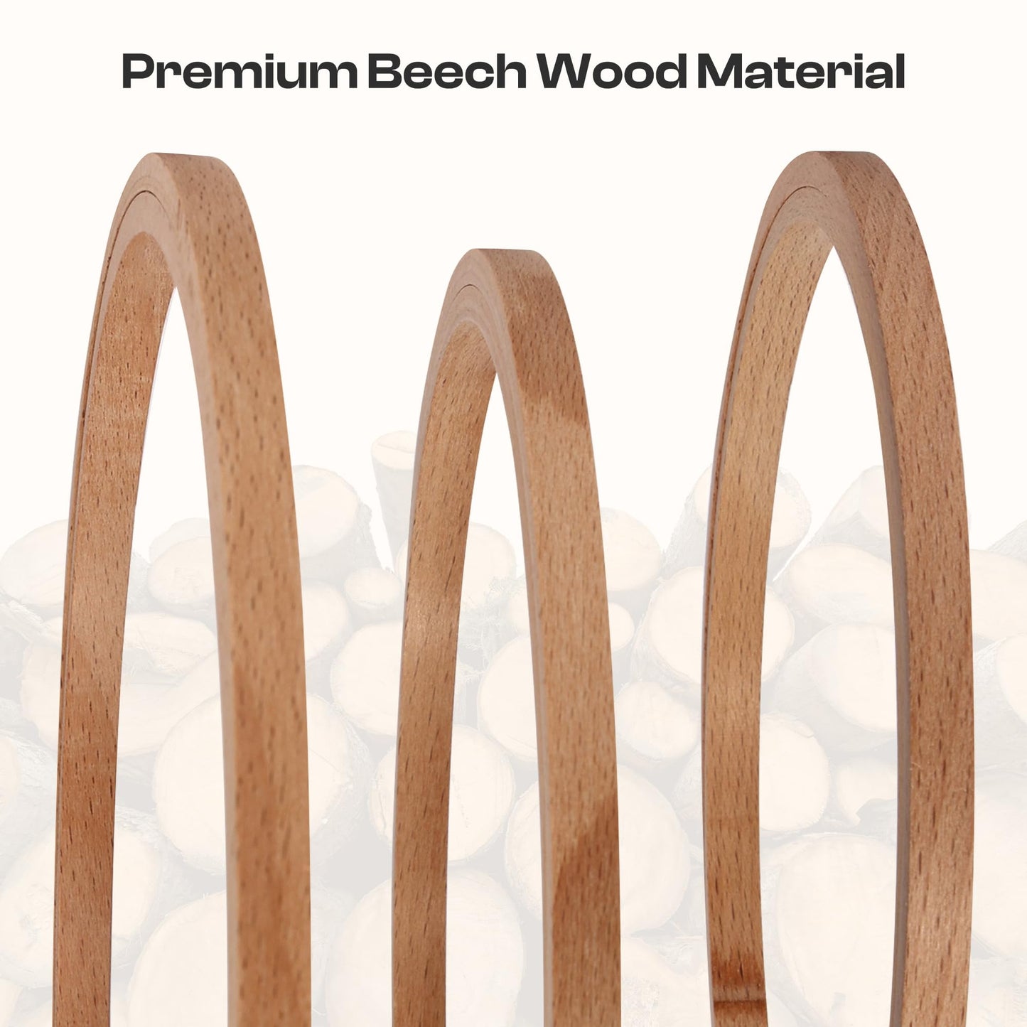 Caydo 3 Pieces Beech Wood Embroidery Hoops Set, 7 Inch to 9 Inch Round Embroidery Hoop Cross Stitch Hoop Rings for Embroidery, Sewing and Home Ornaments