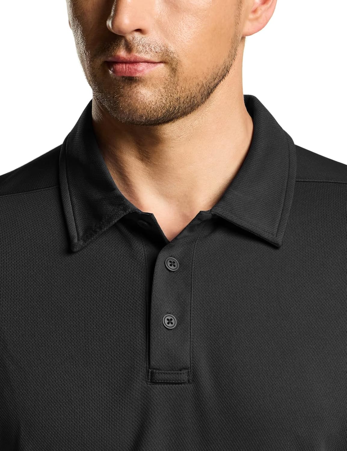 CQR Men's Polo Shirt, Long Sleeve Tactical Shirts, Outdoor UPF 50+ Pique Shirt, Dry Fit Lightweight Golf Shirts