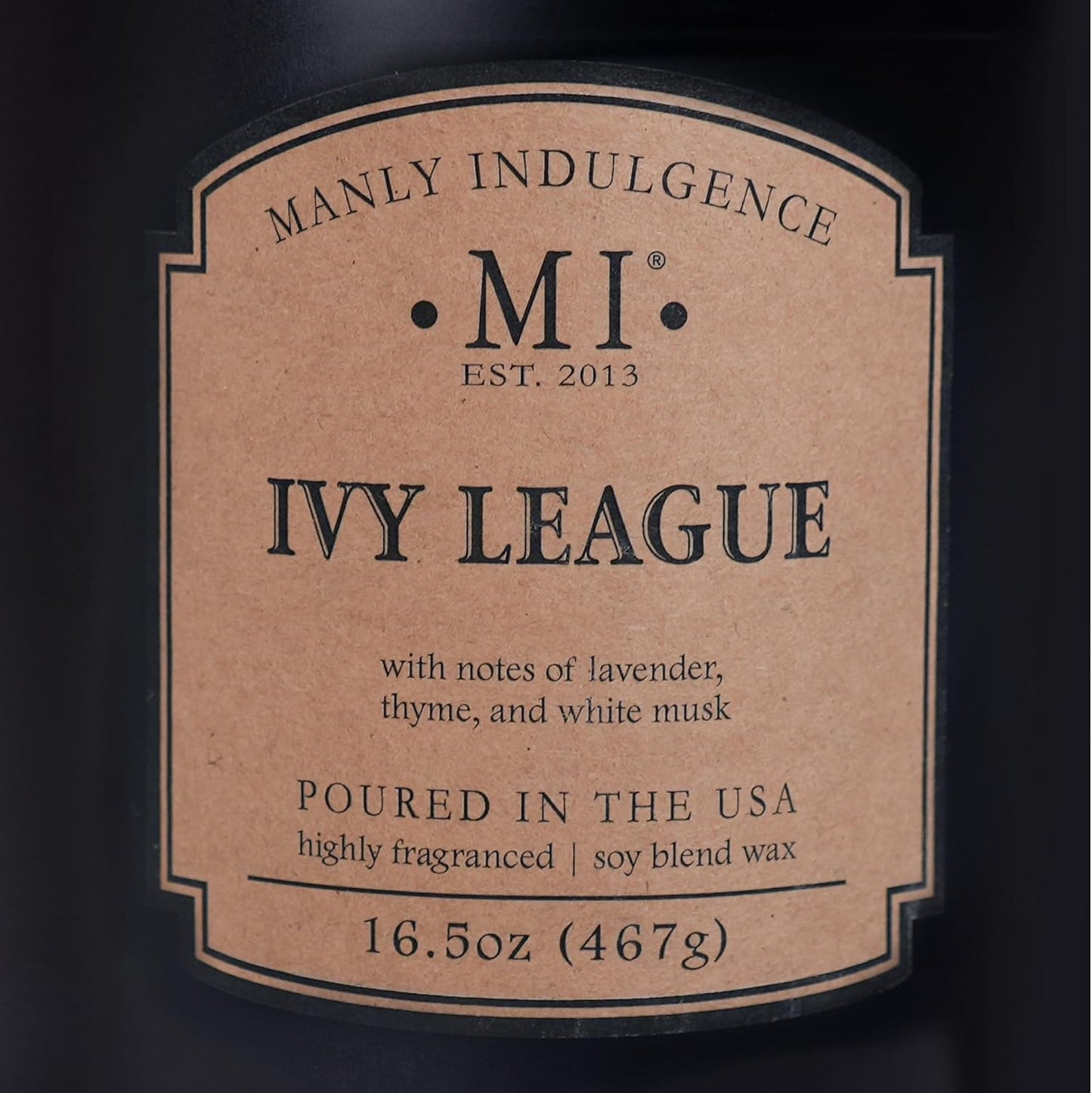 Manly Indulgence Ivy League Scented Candles for Men, 2 Wick, 16.5 oz, Premium Soy Blend Wax, 60H Burn, Candles for Home Scented - Made in The USA