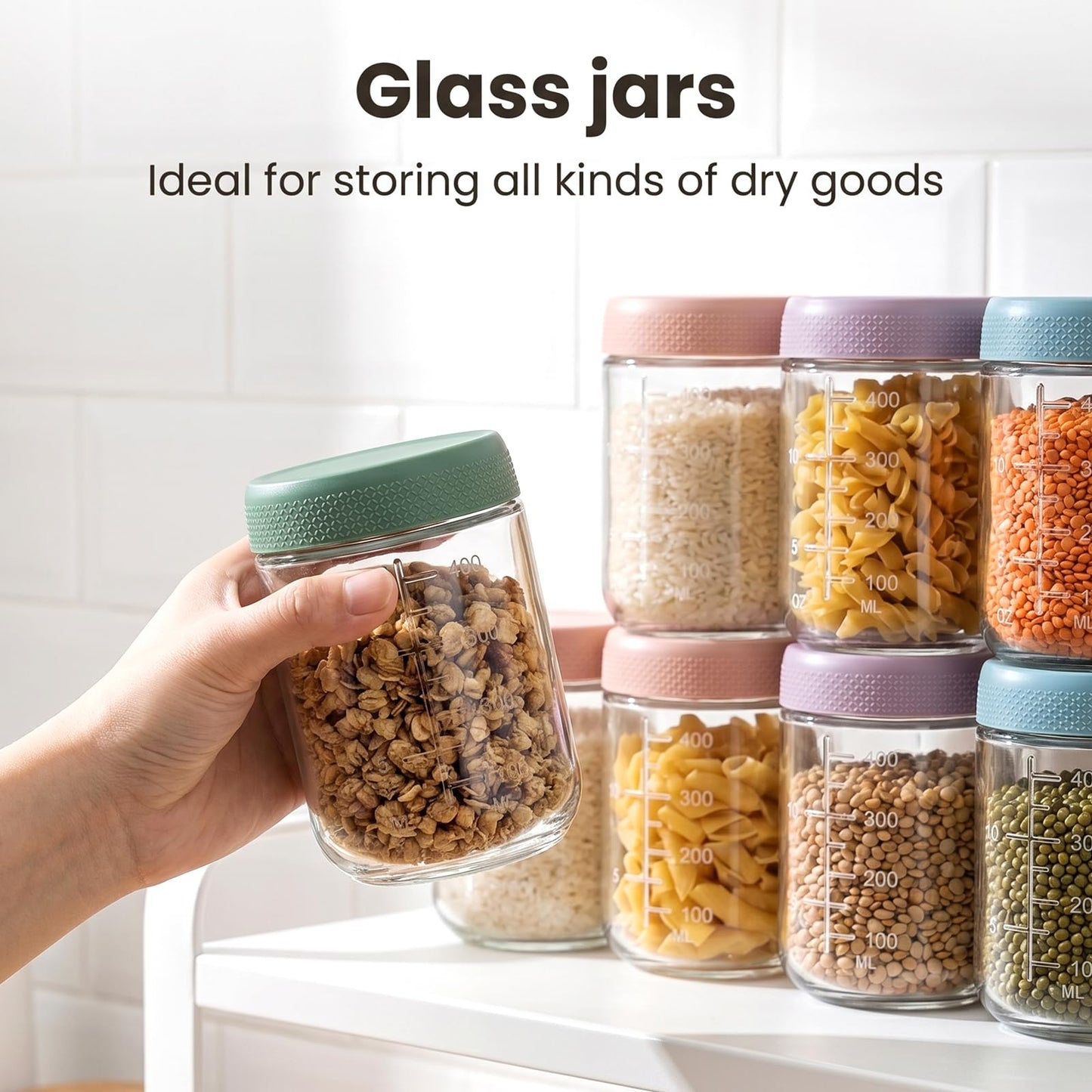 16 oz Glass Jars with Lids,12 Pack Overnight Oats Containers with lids,Small Glass Containers with Lids for Homemade Jams, Sauces, Food Jar for Smoothies, Yogurt,Spice,Desserts, and even DIY Crafts