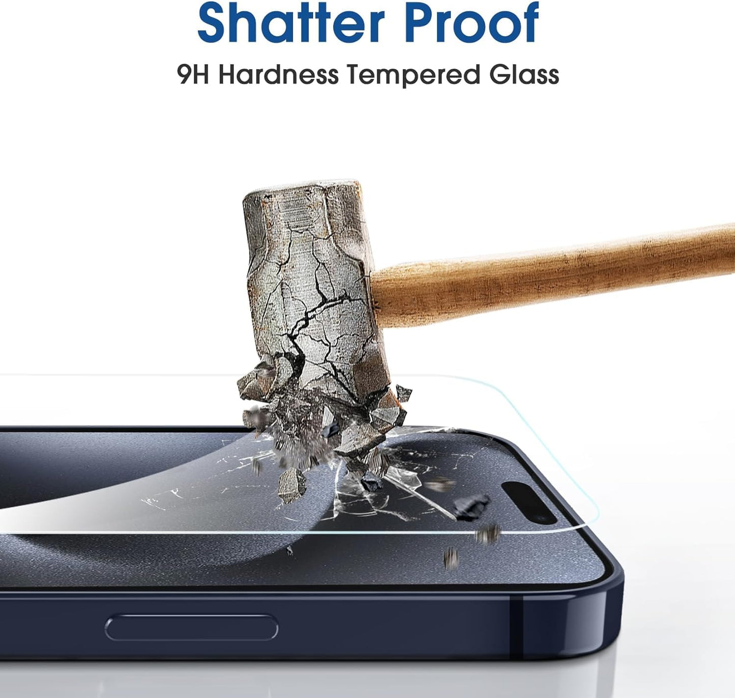 Amfilm Easiest Installation Onetouch For Iphone 15 Pro Max Screen Protector [6.7 Inch] Tempered Glass + Camera Lens Protector, A