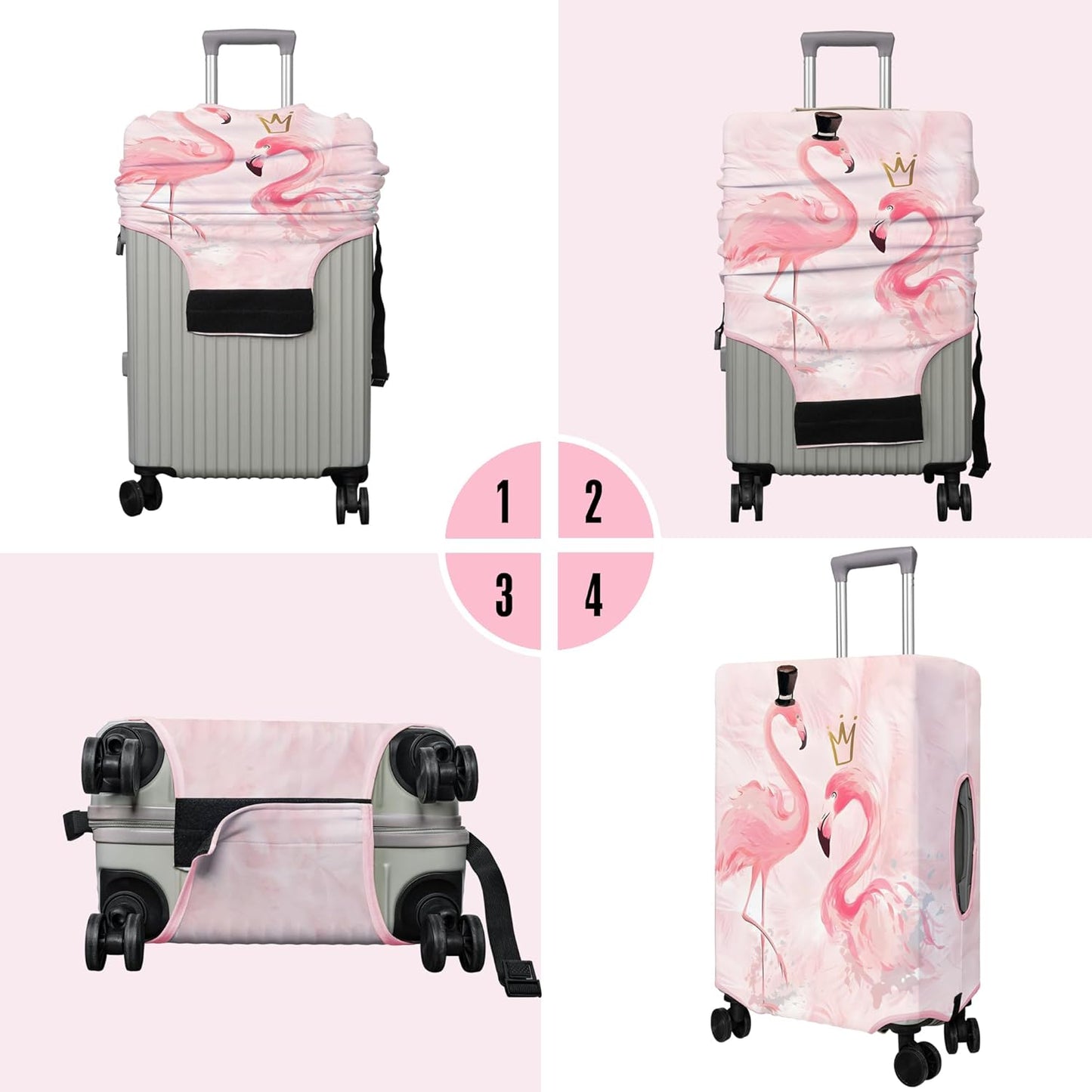 Travel Luggage Cover Suitcase Protector Fits 18-32 Inch Wheel Covers PatternedTravel Related Items Flower Luggage Protector Elastic XL