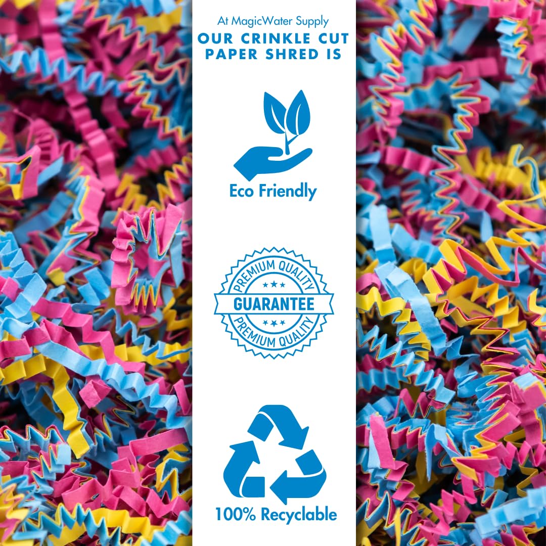 MagicWater Supply Crinkle Cut Paper Shred Filler-1LB Fiesta Blend-Decorative & Protective Packaging for Bridesmaid Gifts & Bridesmaid Proposal Gifts Holiday Stuffers Birthdays Wedding & Anniversaries