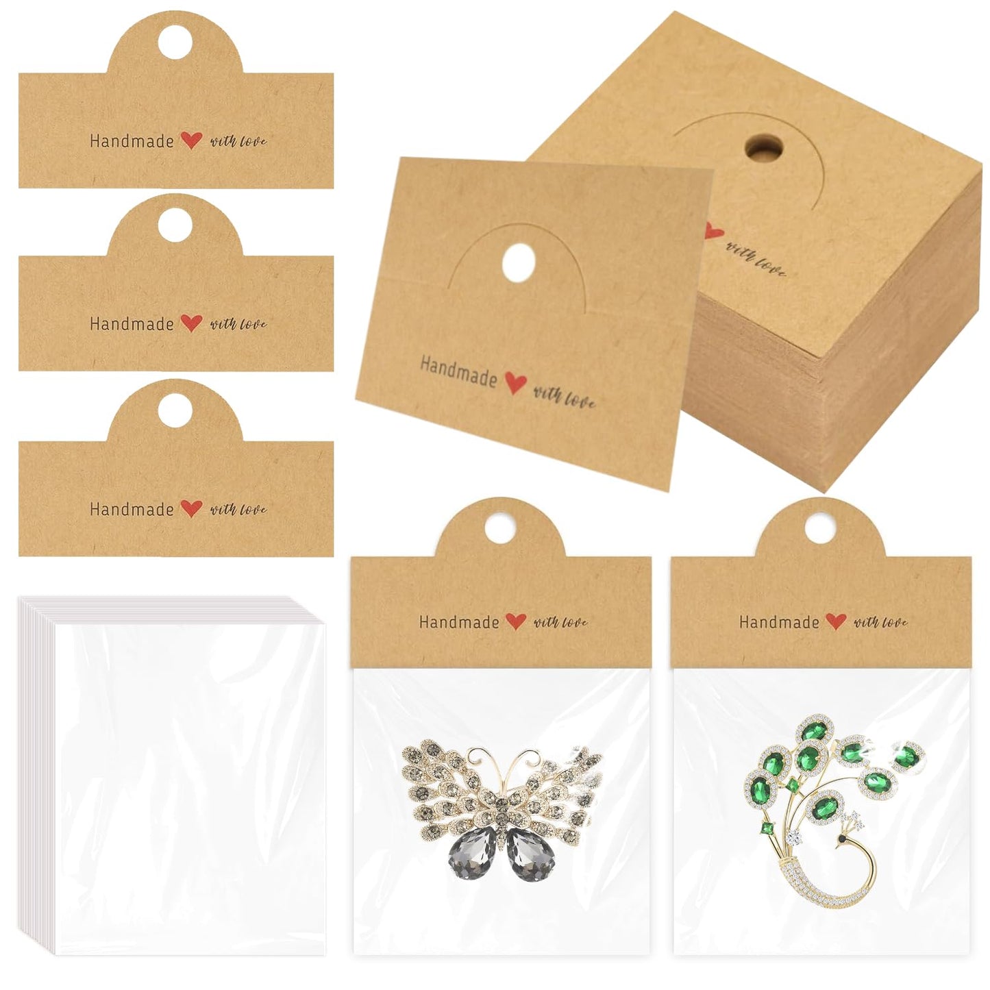 200 Pcs Jewelry Package Bags, FAURAPMNG Jewelry Display Bags Packaging, Small Business Packaging Supplies for Bracelets, Key Chains, Car Coaster, Earring Jewelry Display Clear Pouch