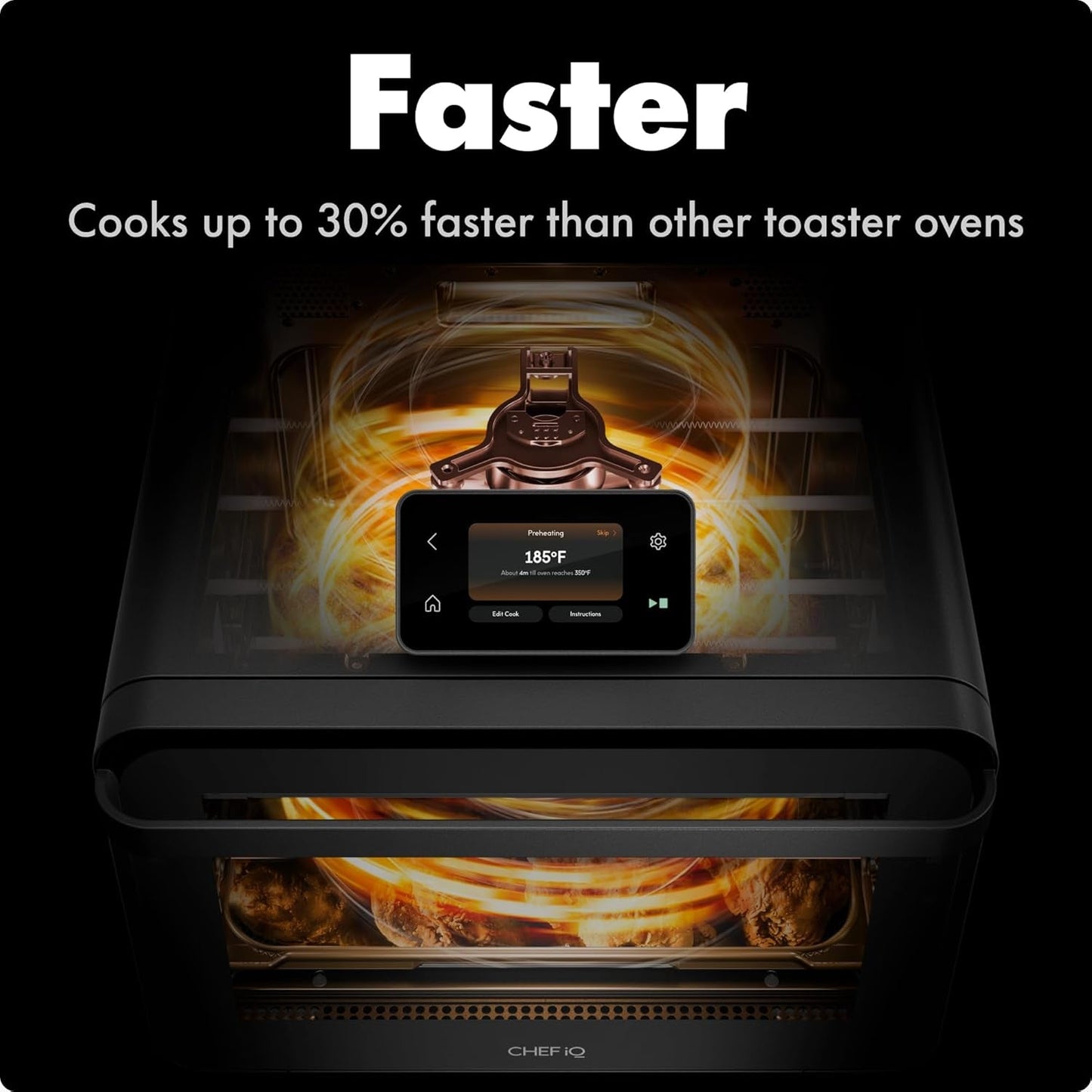 Minioven Smart Toaster Oven Air Fryer Combo, 11-In-1 Countertop Convection Oven, Bake, Broil, Air Fry, Broil, Dehydrate, 1750W, 25 Qt Capacity, Fast Cooking with Touchscreen Controls – Black