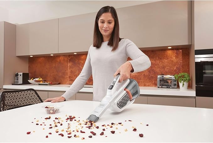 BLACK+DECKER Dustbuster Handheld Vacuum, Cordless, AdvancedClean+, White (HHVK320J10)