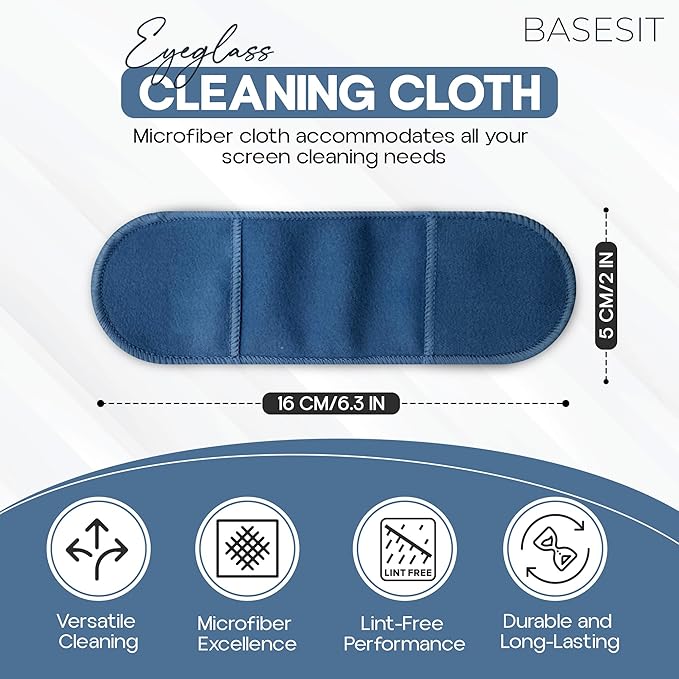 Eyeglass Cleaning Cloth, 4 Pack, Eyeglass Cleaning Wipes, Lens Wipes for Eyeglasses, Eye Glasses Cleaner Wipes, Eye Glass Clean Cloths, Eye Glasses Cleaner Cloth (Blue/Gray)