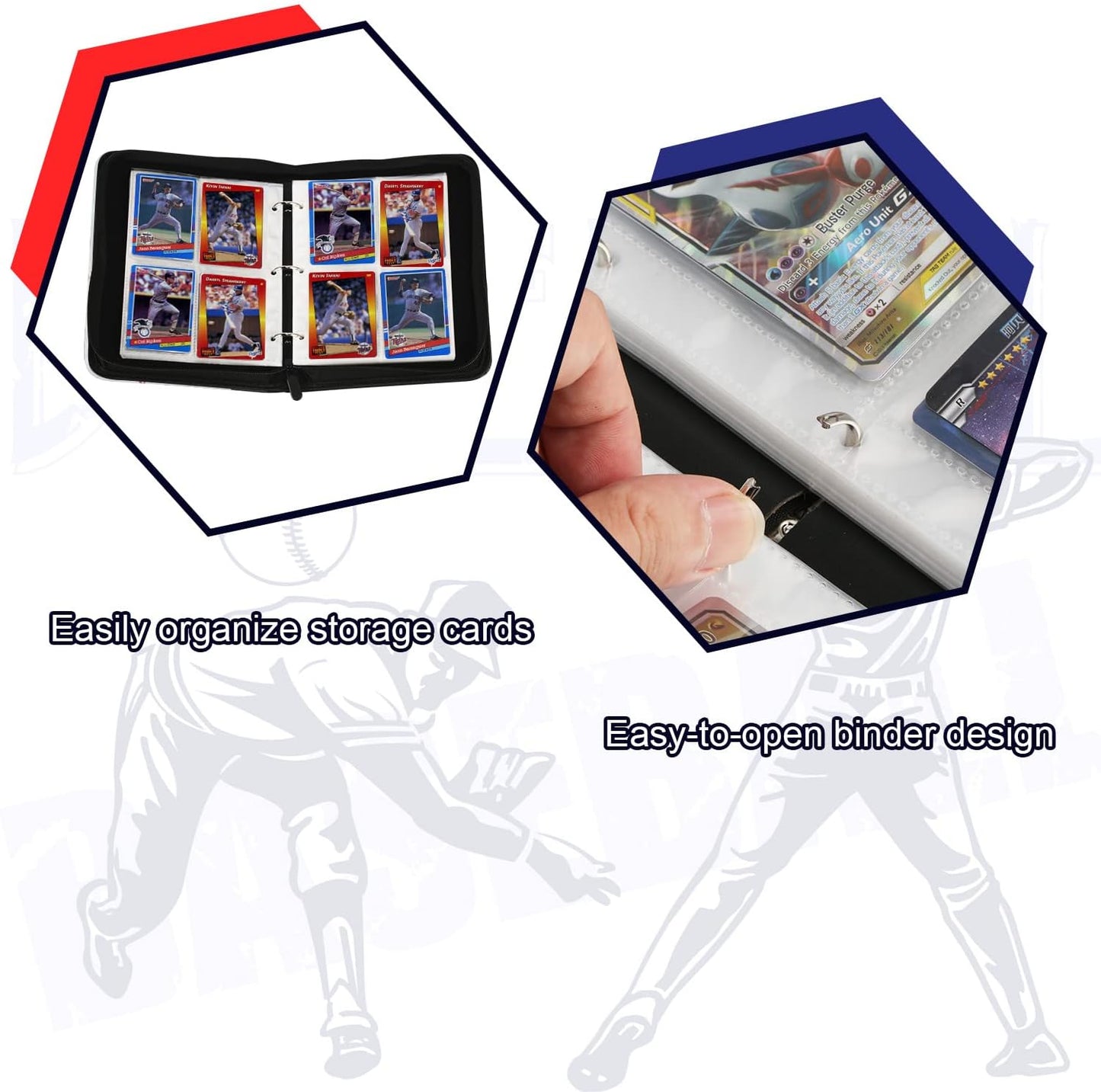 Baseball Card Binder,2024-2025 Sports Trading Card with Sleeves Holder Album,400 Pockets Baseball Card Holder Sheets Display Storage Protectors for Collectors Boys and Girls Gift,Blue