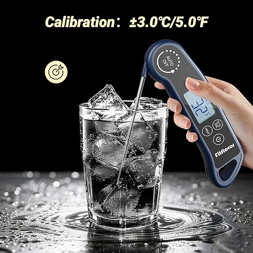Instant Read Meat Thermometer Digital, 0.5S Instant Read Thermometer for Cooking Grill Candy Oil Food Meat Kitchen Baking BBQ, K Sensor Accuracy ±0.5°F Backlight Calibration Waterproof (11K-1)