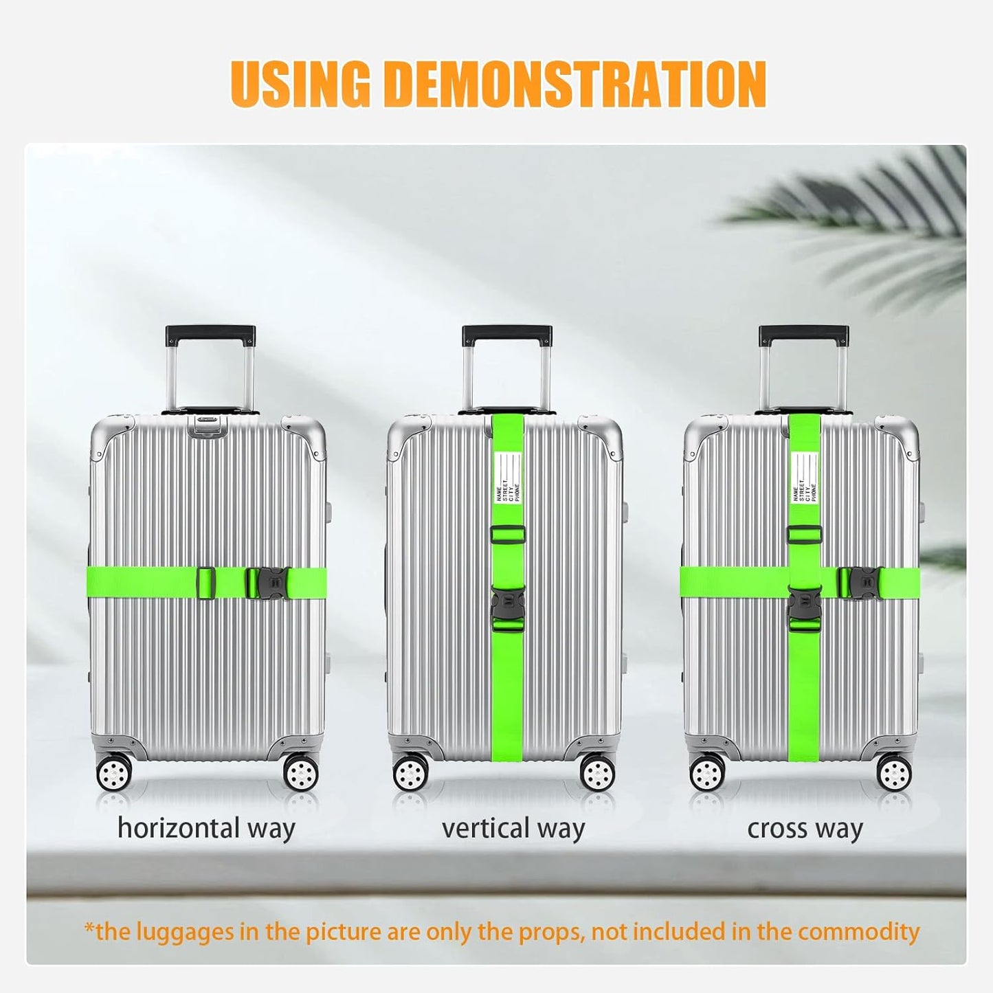 BILIONE Luggage Straps TSA Approved Add a Bag Premium Accessory for Travel Bag Closure (Mixed Color, 4)
