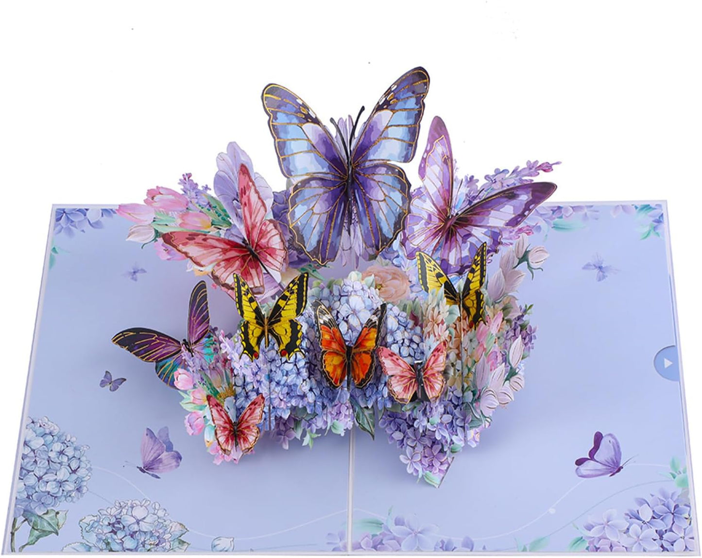 Elegant Blue Butterfly Dimensional Pop Up Birthday card. A beautiful gift for women who love butterflies for Mother's Day, Thanksgiving, Women's Day, Wedding Anniversary,with envelope.