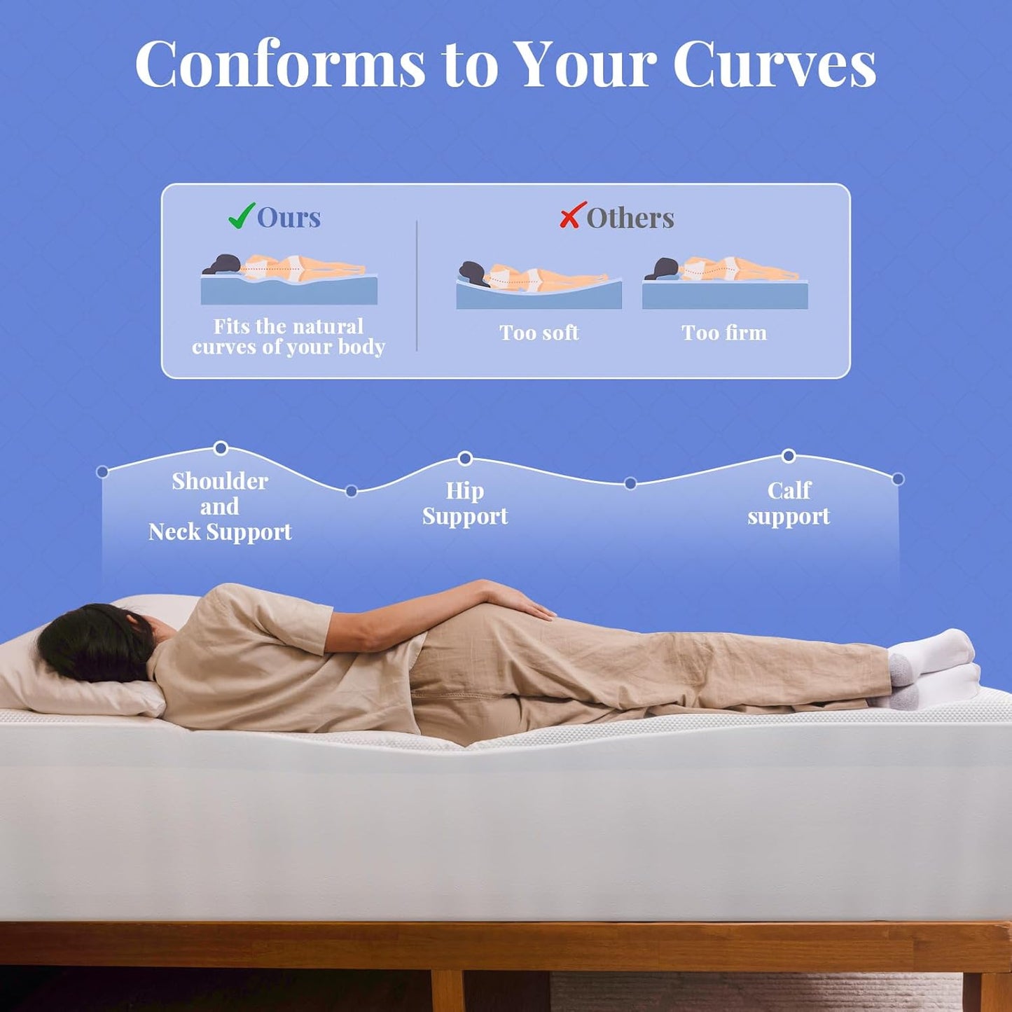 OhGeni Cooling 4 inch Dual Layer Queen Mattress Topper, 2 inch Cooling Gel Memory Foam, 2 inch Down Alternative Pillow Top Pad, Mattresses Cover for Bed, Medium Support, Fits 6”-19” Deep Pocket,Purple