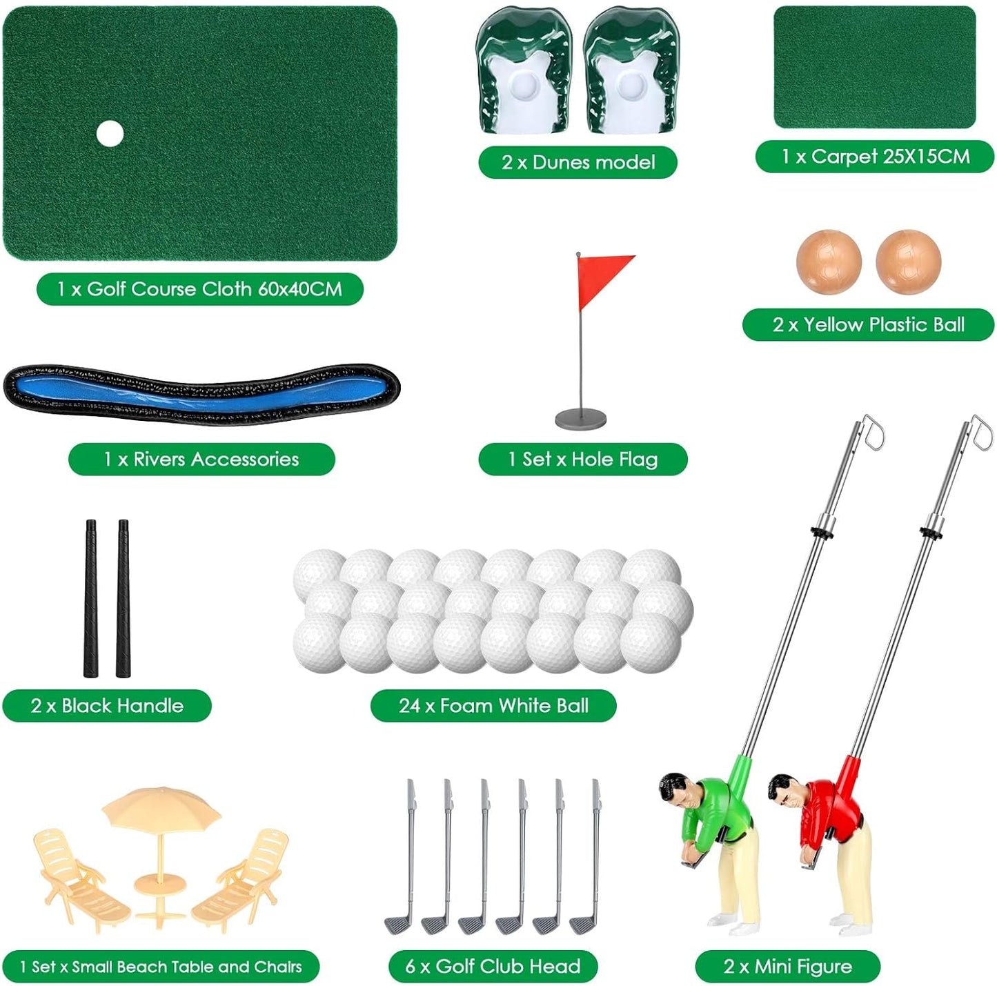 Mini Golf Toys for Kids/Adult, Retirement Gift Two Mini Golfers for Parent-Child Interaction, Fun Play Golf Indoor Games, Family Game for 6 7 8 9 Year Old Boys Girls