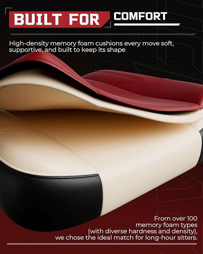 GTPLAYER Gaming Chair, Computer Chair with Footrest and Lumbar Support for Adults, 360°-Swivel Big & Tall Reclining Seat for Office or Gaming (Wine Red)