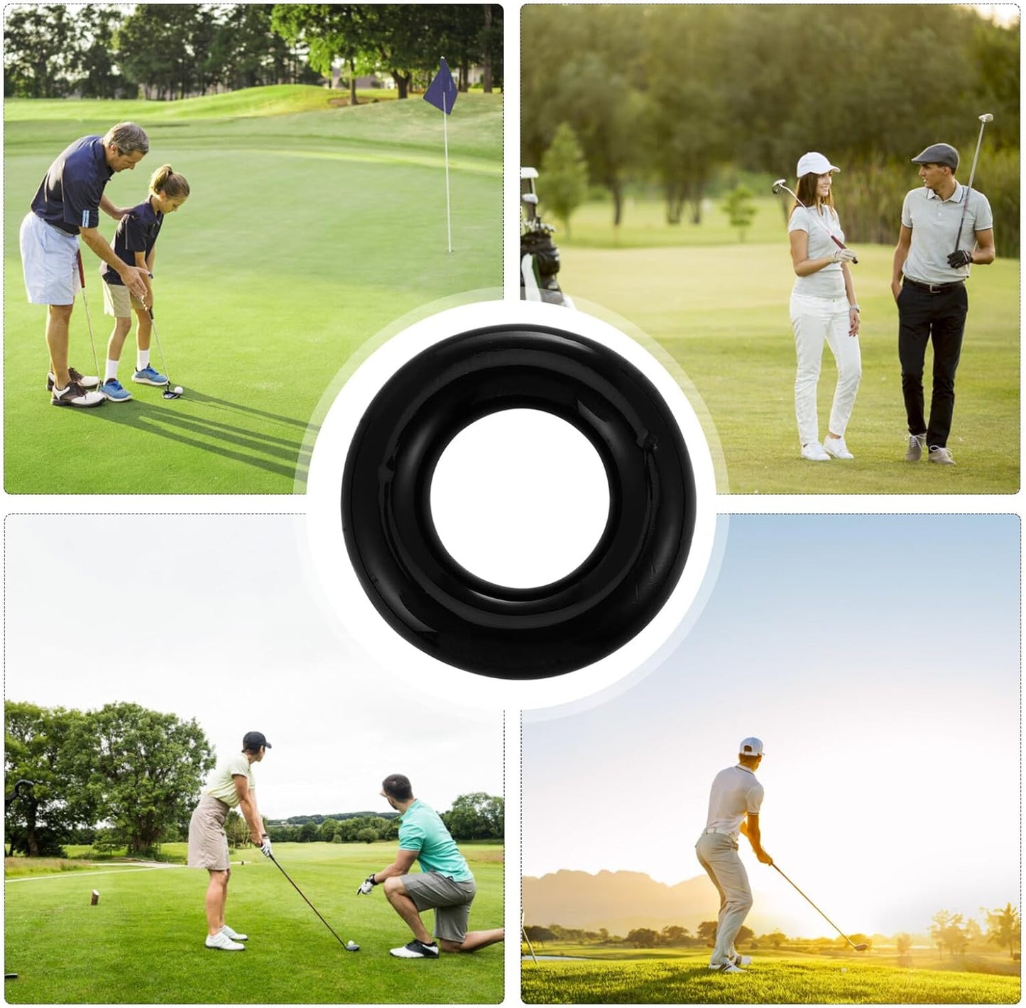 Golf Swing Weight Ring Training Aid for Men Women Weighted Practice Tool to Build Muscle Strength Flexibility and Swing Precision Black Golf Club Warm-up Accessory