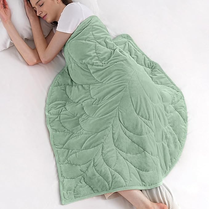 Kaisa Weighted Blanket for Adults 5lbs 41" x 53", Cozy Luxury Crystal Velvet Small Weighted Lap Blanket,All-Season Blanket, Machine Washable, Sage Green