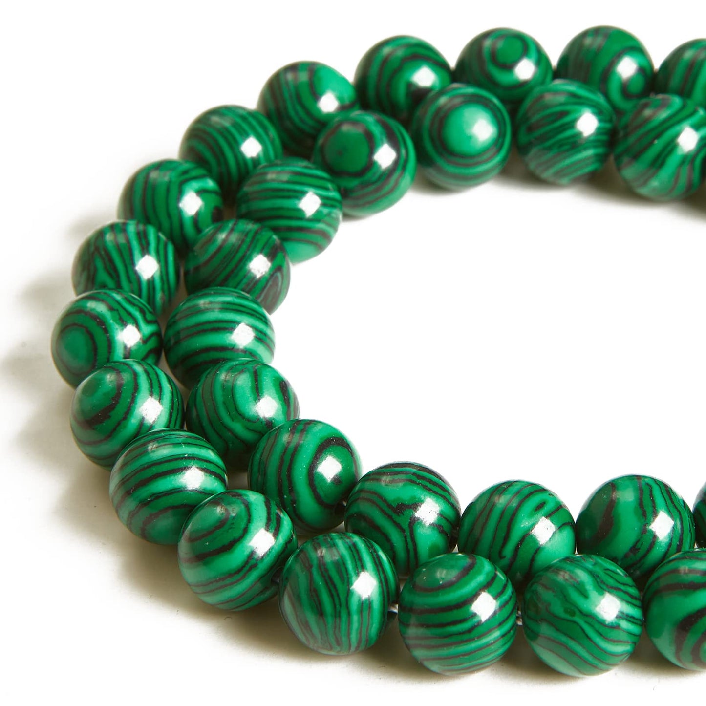 60pcs 6mm Malachite Beads Natural Gemstone Beads Round Loose Beads for Jewelry Making