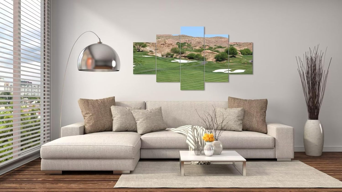 USA Canyons Golf Desert Wall Art for Office Living Room Bedroom Bathroom Wall Decorations Golf Pictures Posters Framed Artwork Canvas Prints Ready to Hang(50''W x 24''H)
