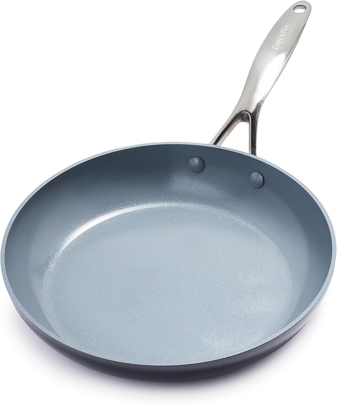GreenPan 11" Valencia Pro Ceramic Nonstick Frying Pan Skillet, Hard Anodized PFAS-Free Cookware, Induction Ready, Compatible on All Cooktops, Dishwasher & Oven Safe, Stainless Steel Handle, Gray
